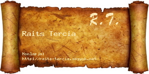 Raits Tercia névjegykártya